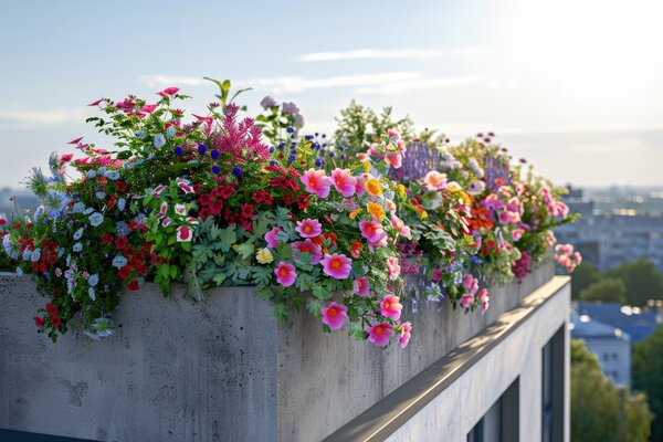 Blumenkasten auf dem Balkon